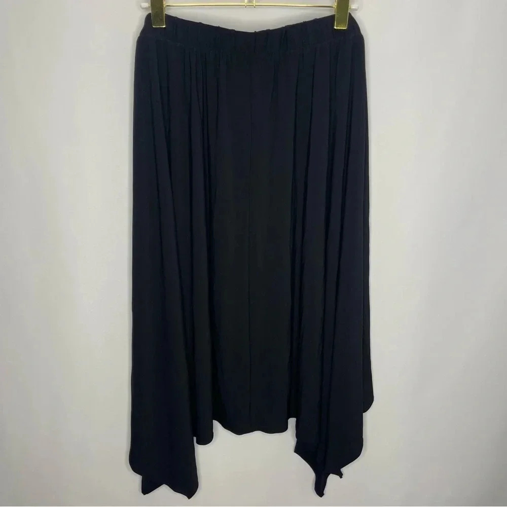 Lane Bryant Skirt Black Shark Bite Elastic Waist Pull on